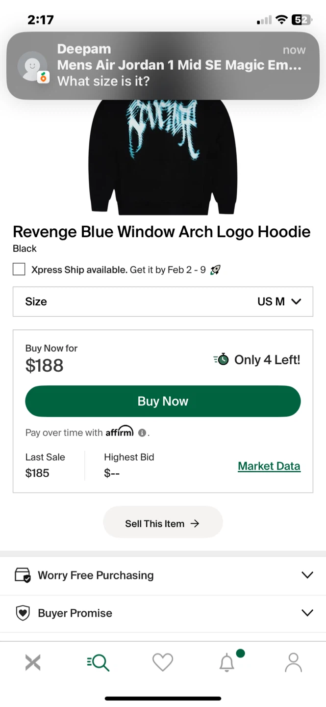 Revenge “Blue Window Arch Logo” Hoodie Size Medium *READ DESC.* - photo 2