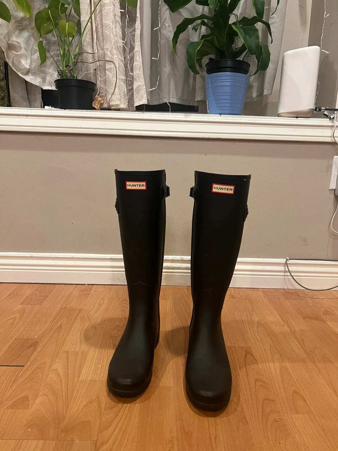 Hunter Black Tall Rain Boots