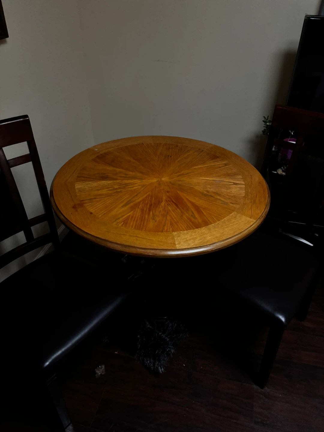 Round Wood Top Table with Wine Rack Base - photo 2
