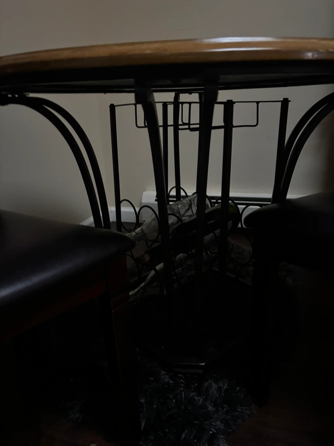Round Wood Top Table with Wine Rack Base - photo 3