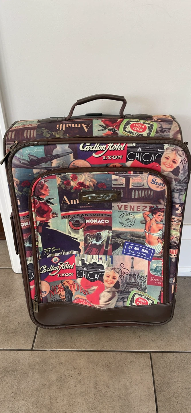 Vintage Travel Collage Suitcase