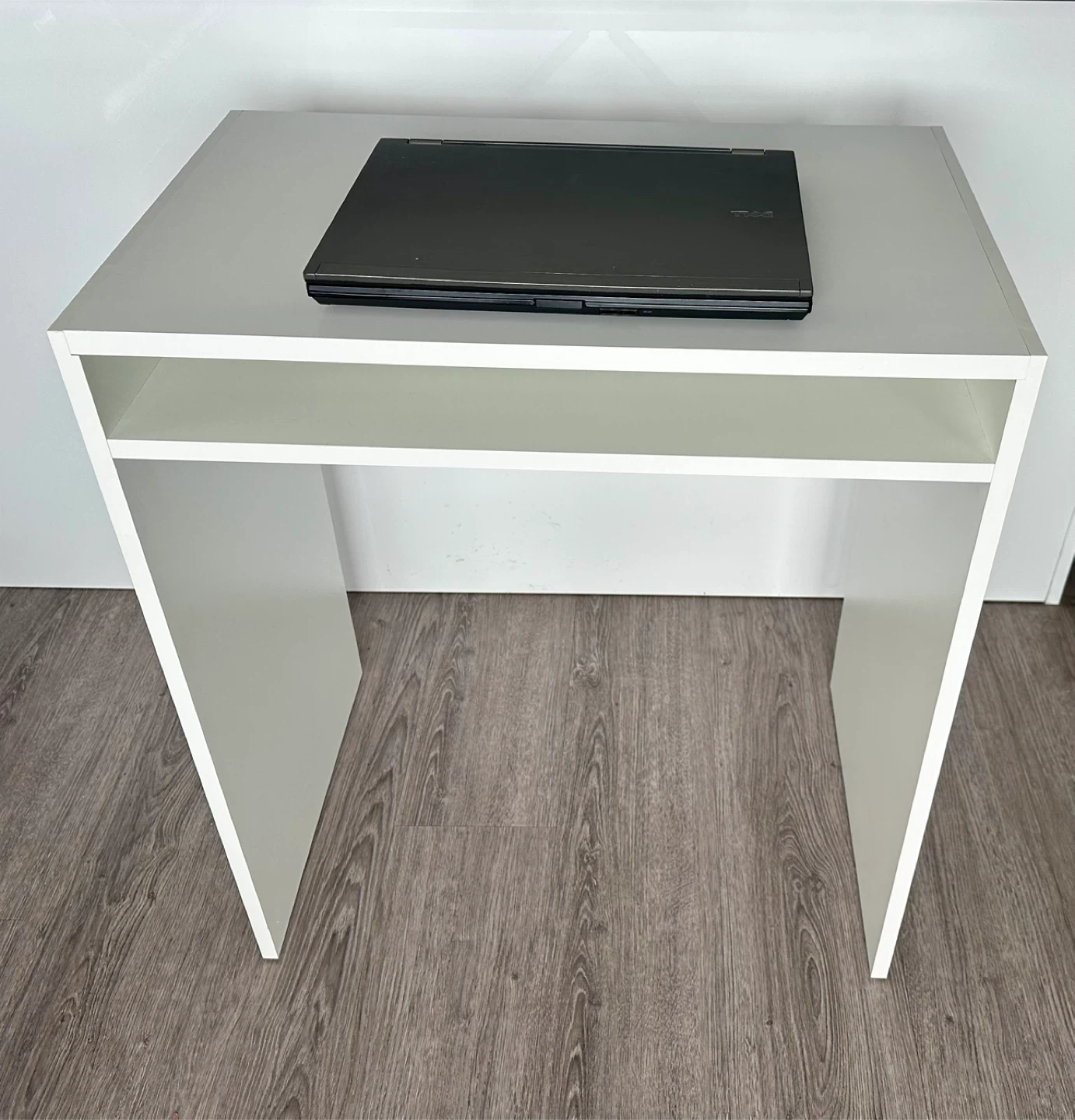 White Console Table with Shelf - photo 2