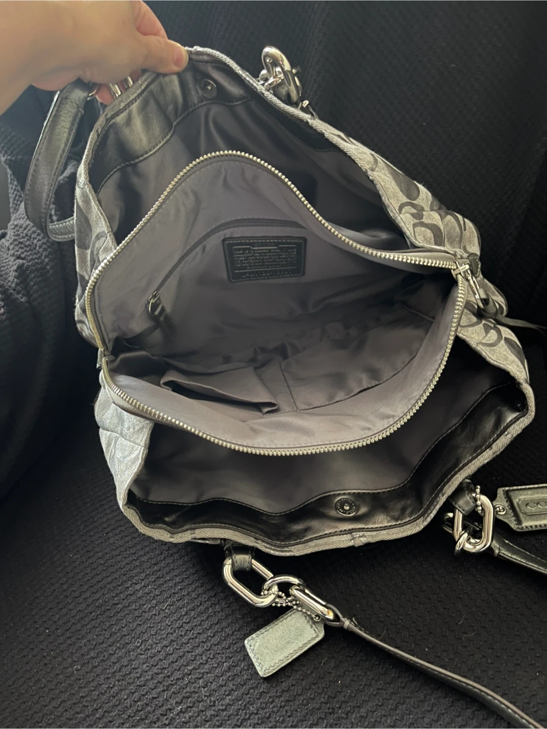 Coach Grey Monogrammed Tote Bag - photo 5