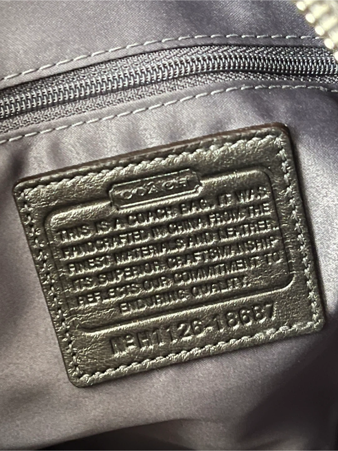 Coach Grey Monogrammed Tote Bag