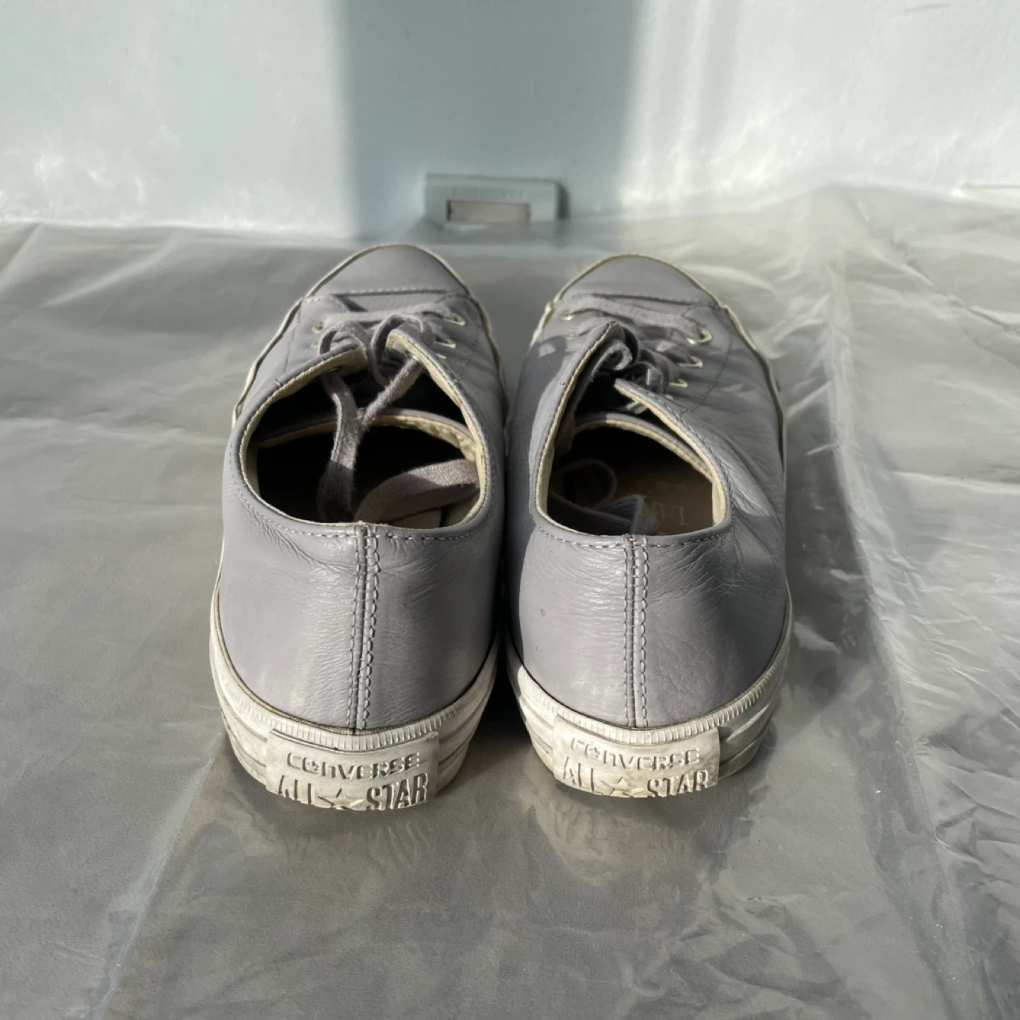 Converse Gemma Grey Leather Sneakers Pumps Shoes - Size 7-7.5 - photo 3