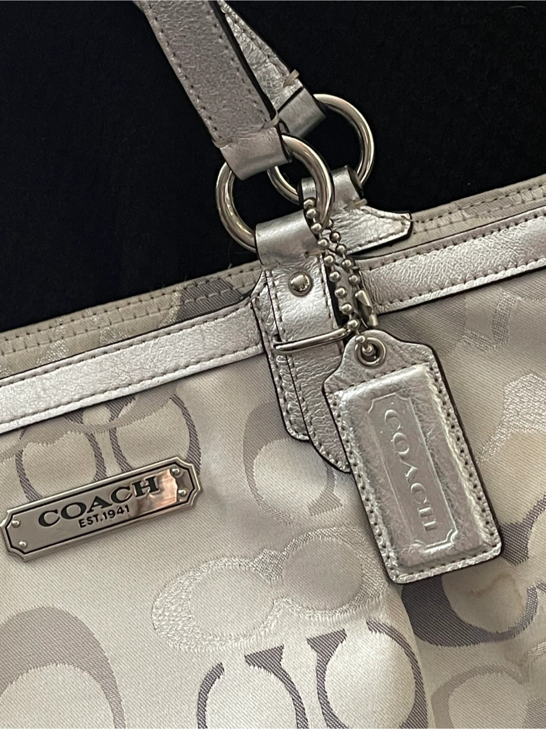 Coach Monogram light grey Tote Bag