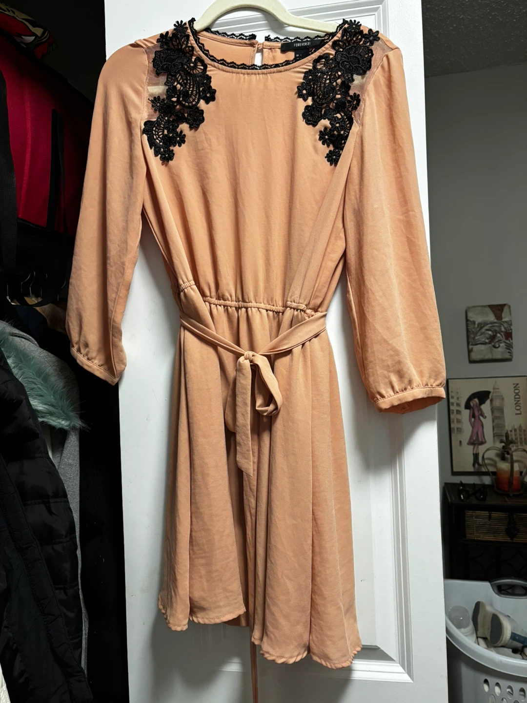 Women's Peach Lace Detail Dress - photo 3