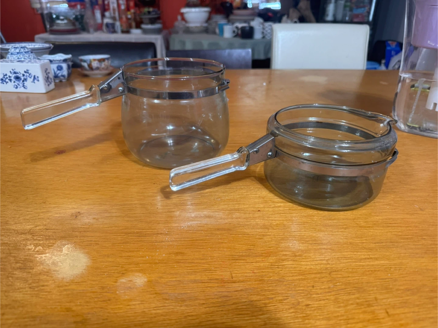 Glass Saucepan with Handle - Set of 2