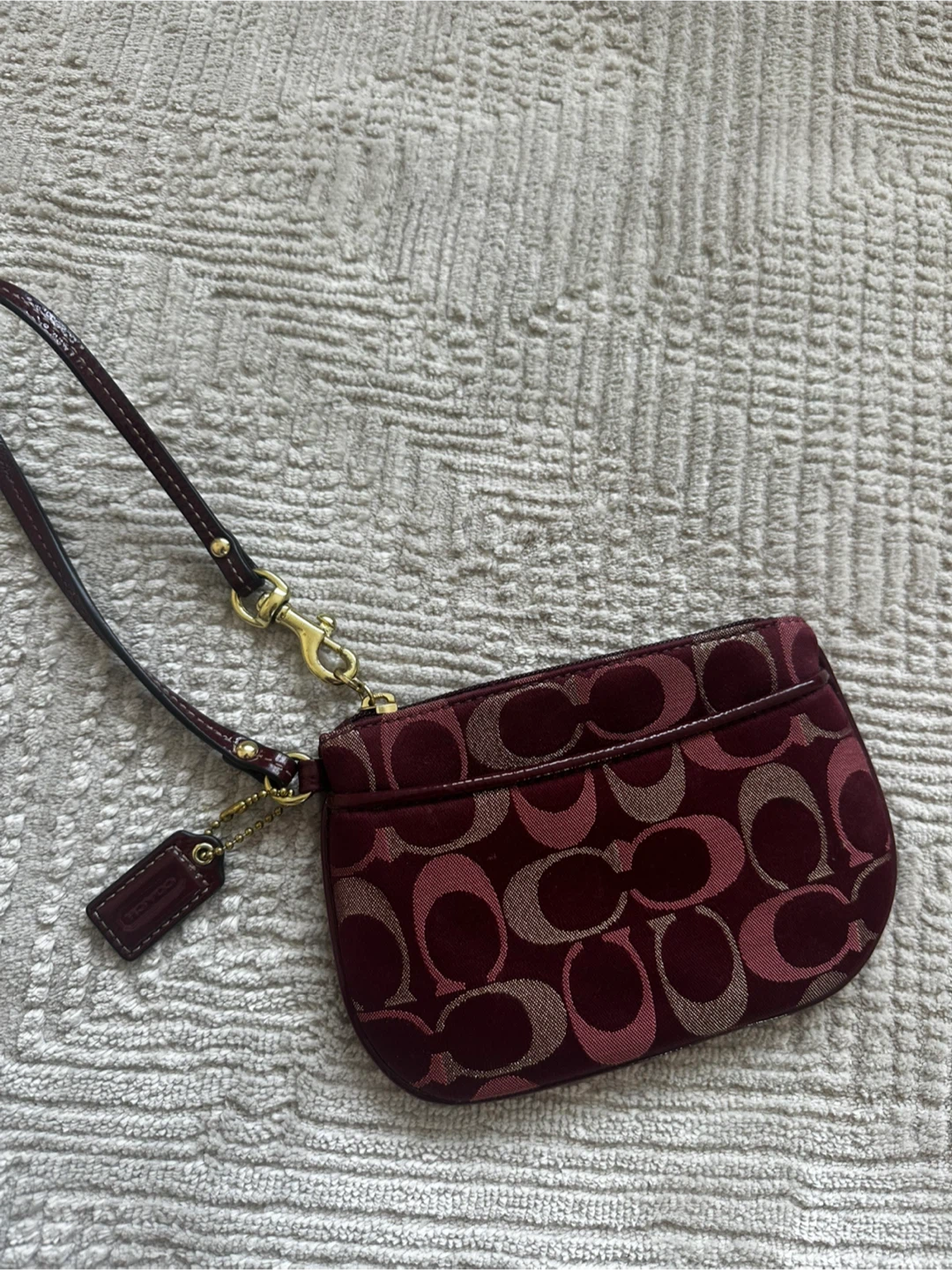 Y2K Coach Wristlet Burgundy Monogram Canvas - photo 3