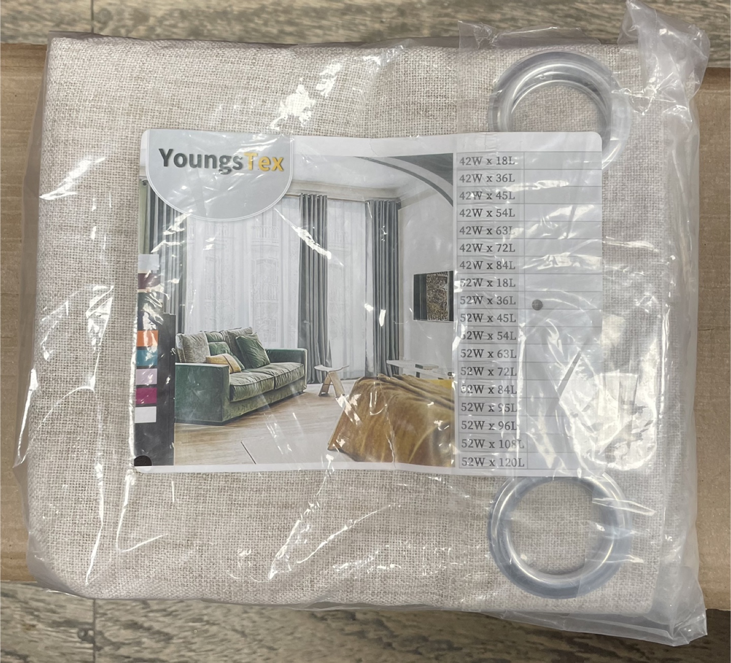 Linen Kitchen Curtains 52W x 36L Inch (2 Panels) - photo 3