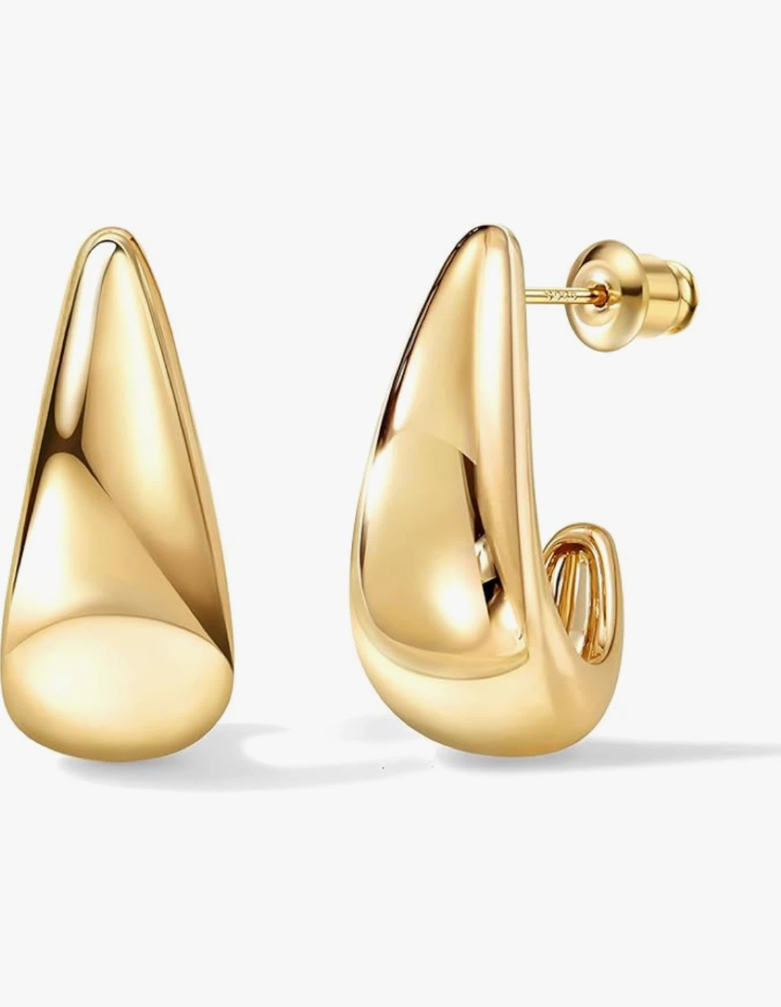 Gold Tone Teardrop Hoop Earrings - photo 3