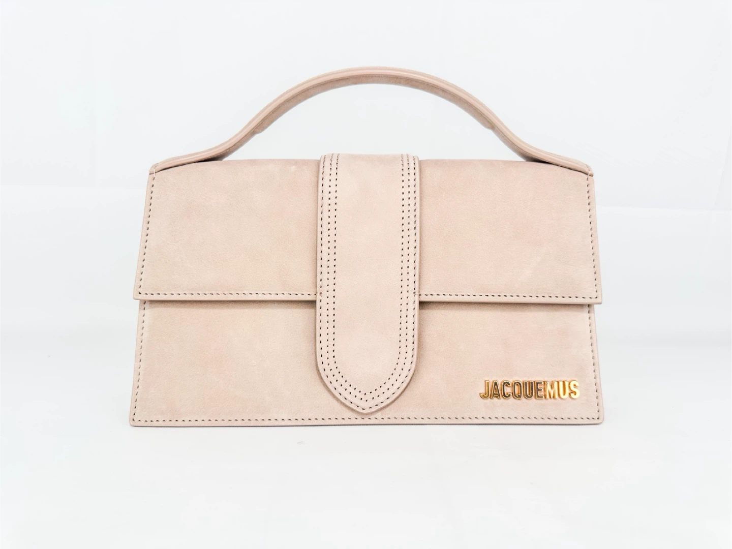 Jacquemus Le Grand Bambino Nubuck Leather Top Handle Bag Beige