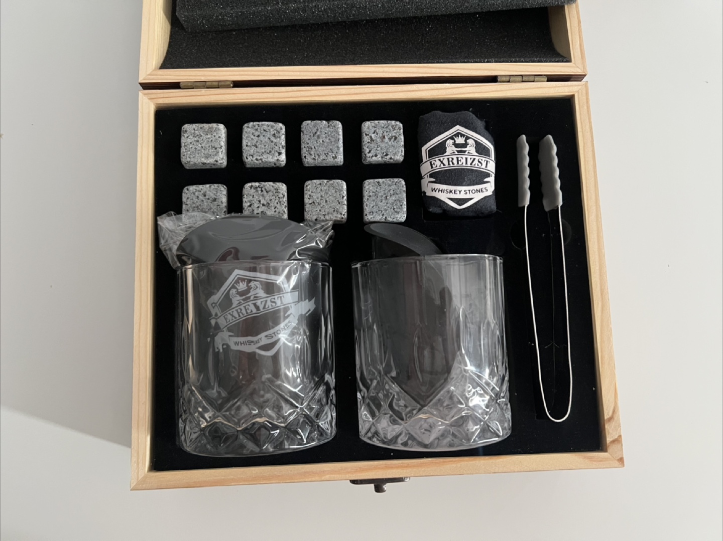 EXREIZST Whiskey Stones Gift Set with 2 Glasses - photo 2