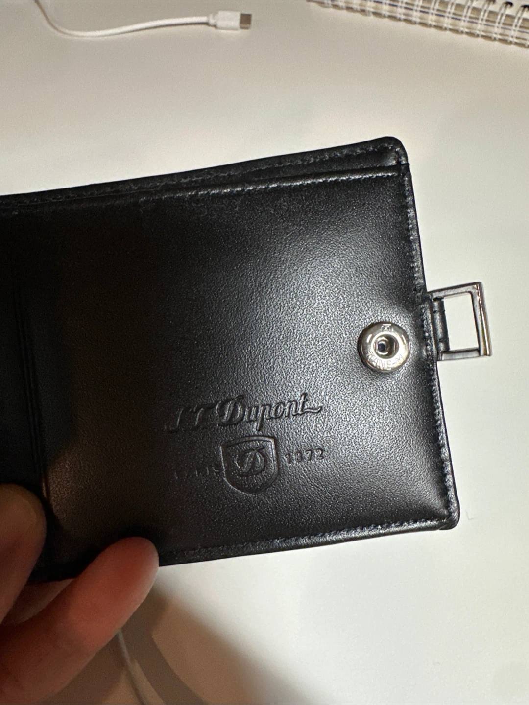 (New) S.T. Dupont Black Leather Bi-fold Wallet - photo 3