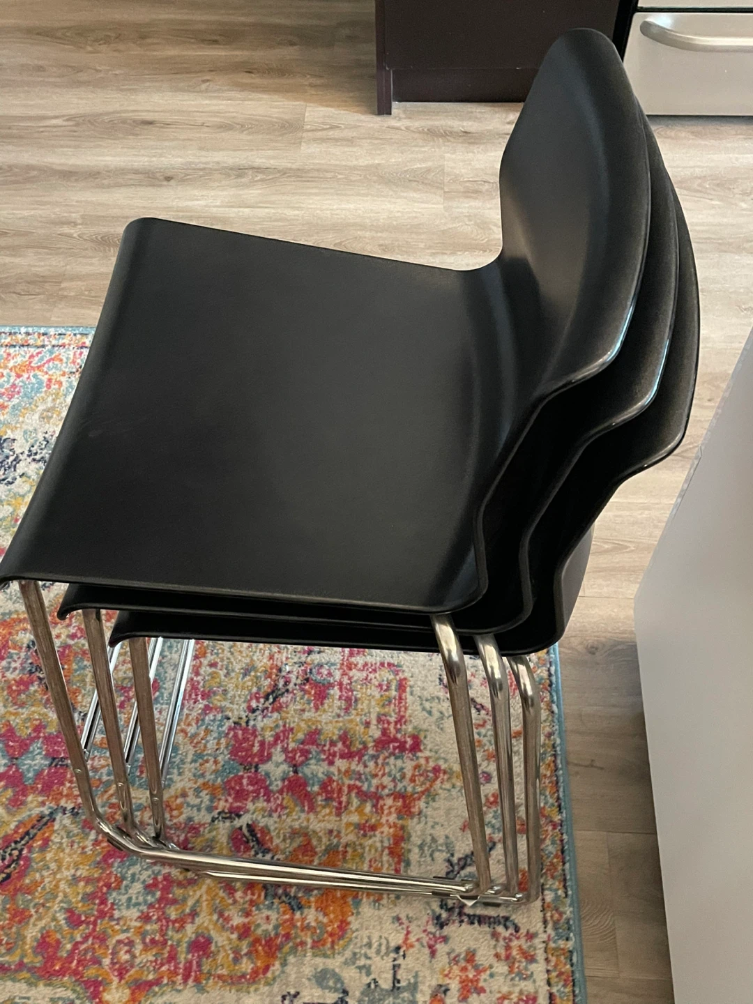 3 IKEA Bar Stools with Chrome Legs - photo 3