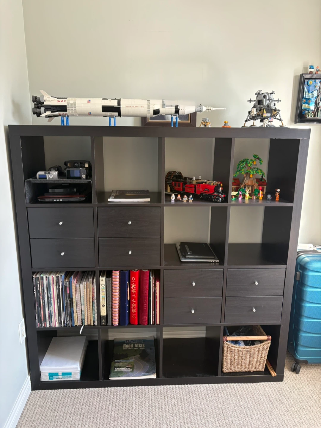 IKEA KALLAX Shelf Unit - Black-brown