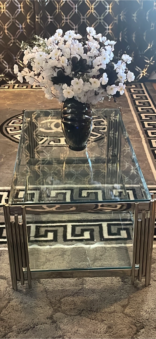 Glass and Chrome Coffee Table