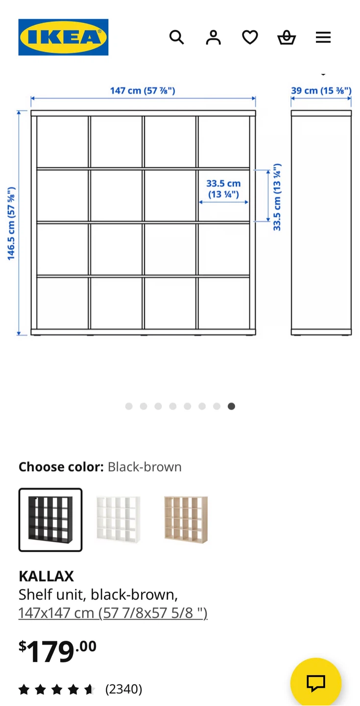 IKEA KALLAX Shelf Unit - Black-brown - photo 3