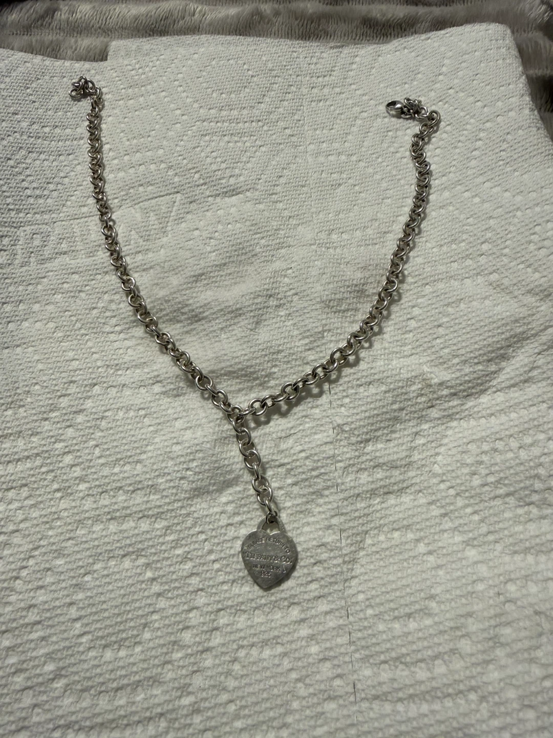 Tiffany & Co. Sterling Silver Heart Charm Necklace