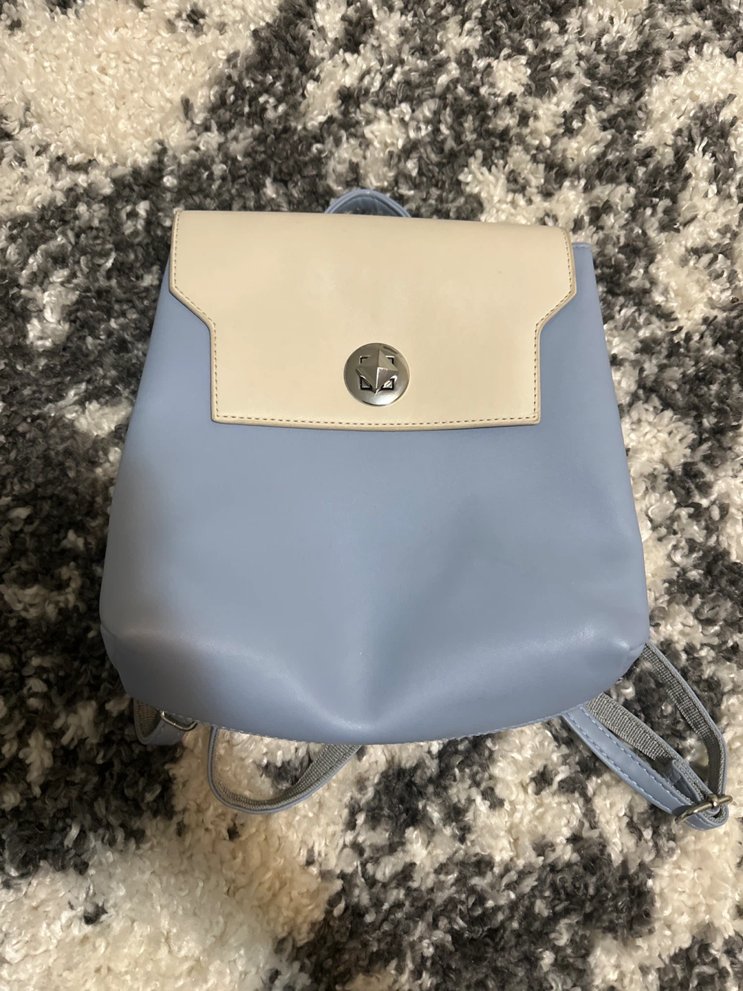 Light Blue & Cream Mini Backpack