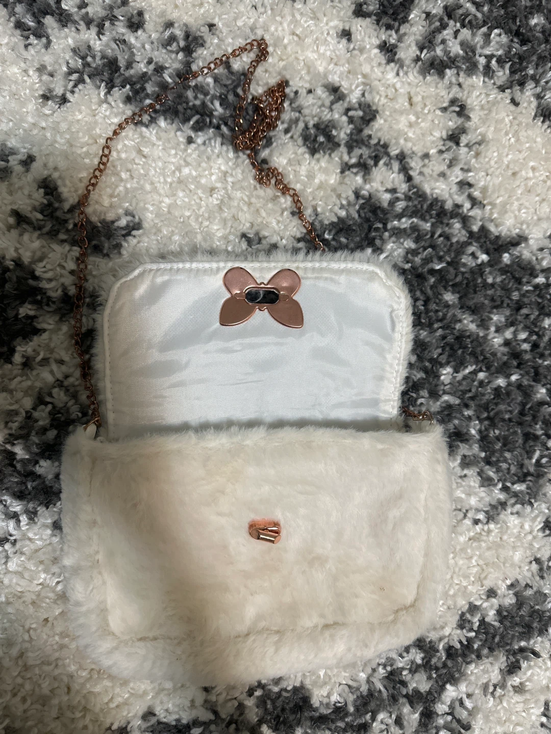 Cream Fuzzy Butterfly Handbag - photo 2