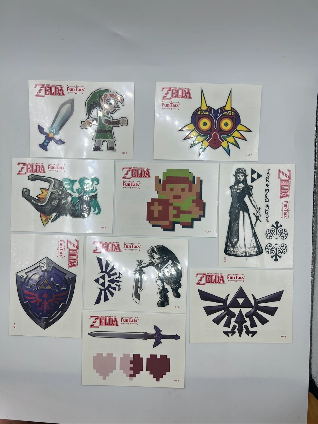 Legend of Zelda fun tattoo complete set 1-9