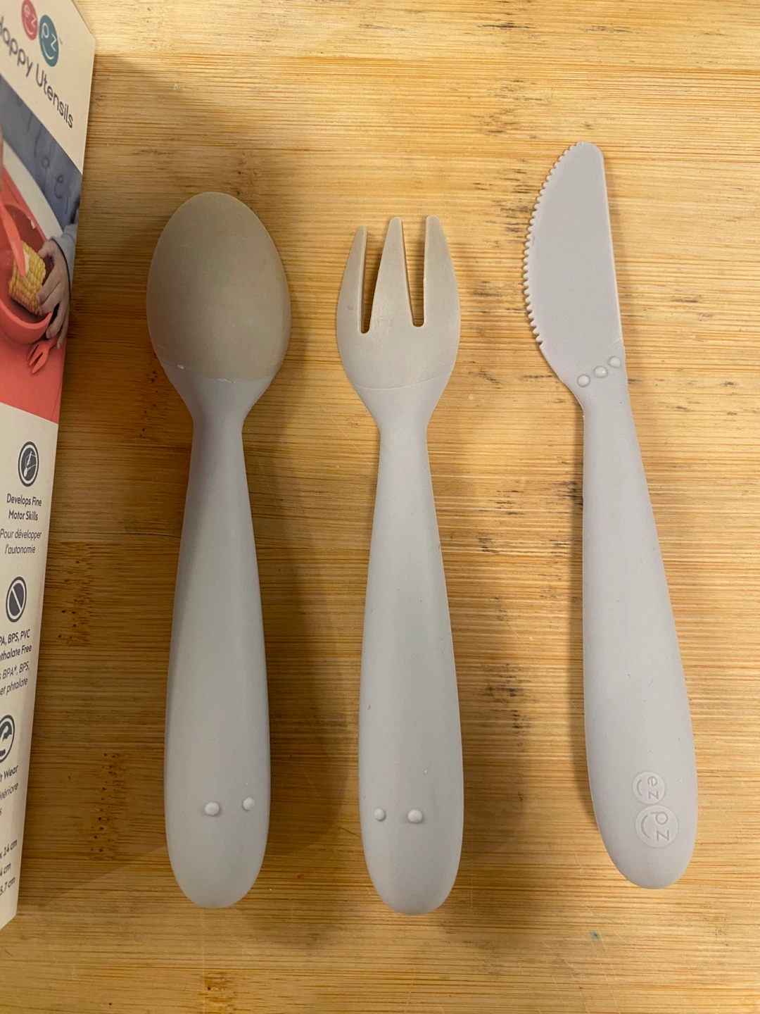 ezpz Happy Utensils Set - Spoon, Fork, and Training Knife - photo 3