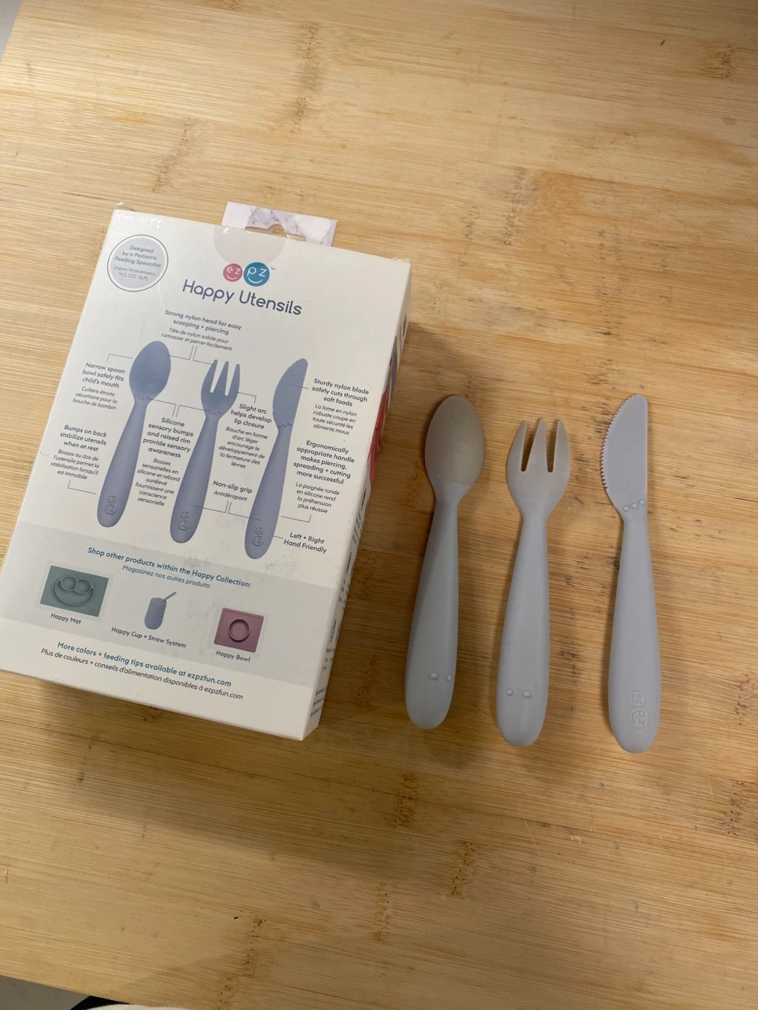 ezpz Happy Utensils Set - Spoon, Fork, and Training Knife - photo 2