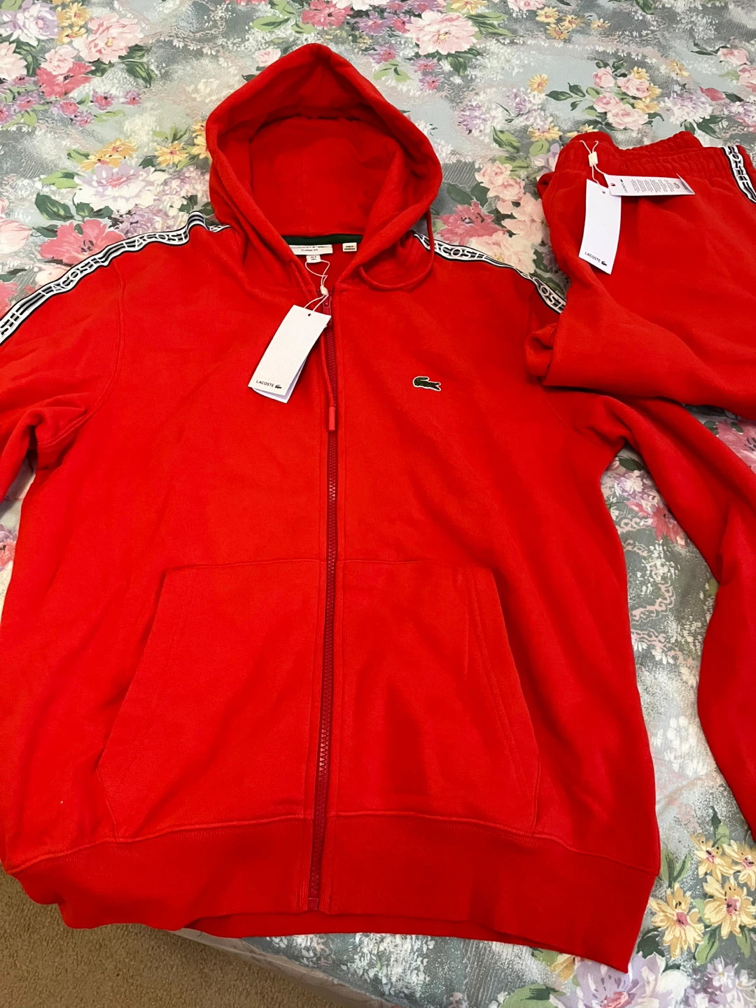 Lacoste Red Tracksuit - Hoodie and Pants