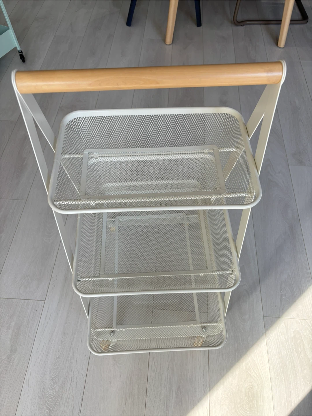 White 3-Tier Rolling Cart