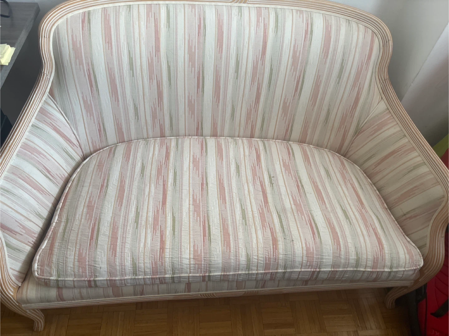 Vintage Striped Loveseat Sofa