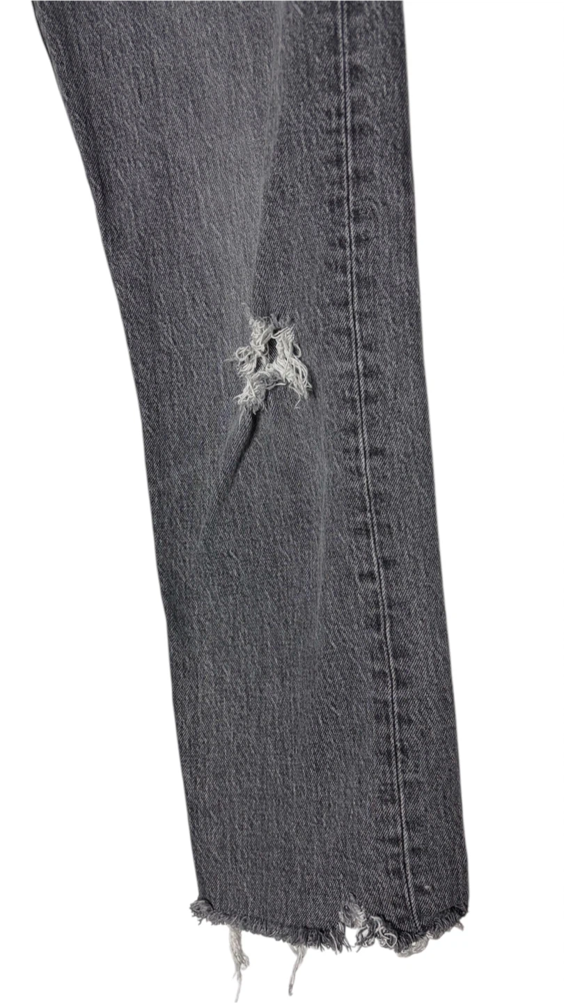 Levi's Premium Wedgie Straight Gray Distressed Denim Jeans - photo 3