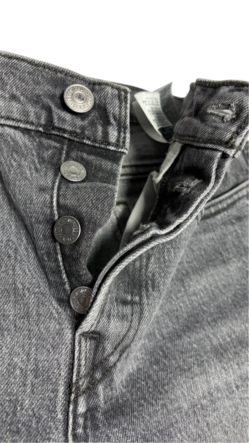 Levi's Premium Wedgie Straight Gray Distressed Denim Jeans - photo 4