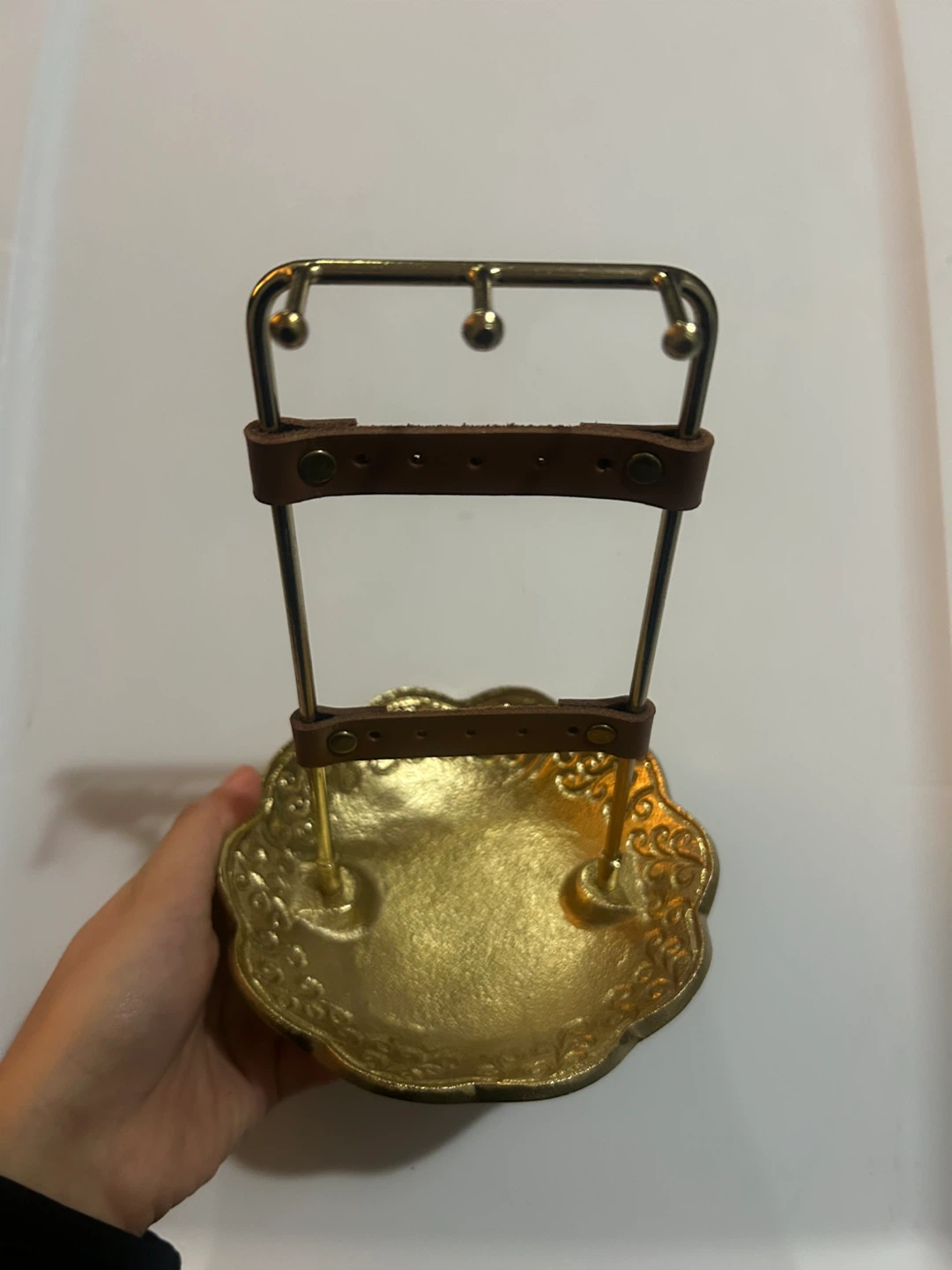 🏆 Vintage Gold Jewellery Stand with Tray - photo 2