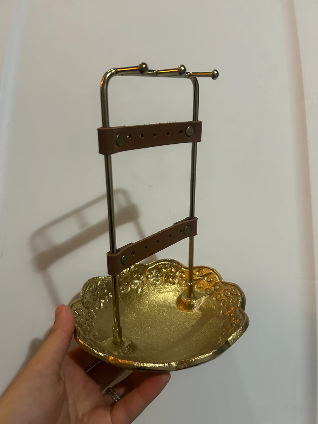 🏆 Vintage Gold Jewellery Stand with Tray