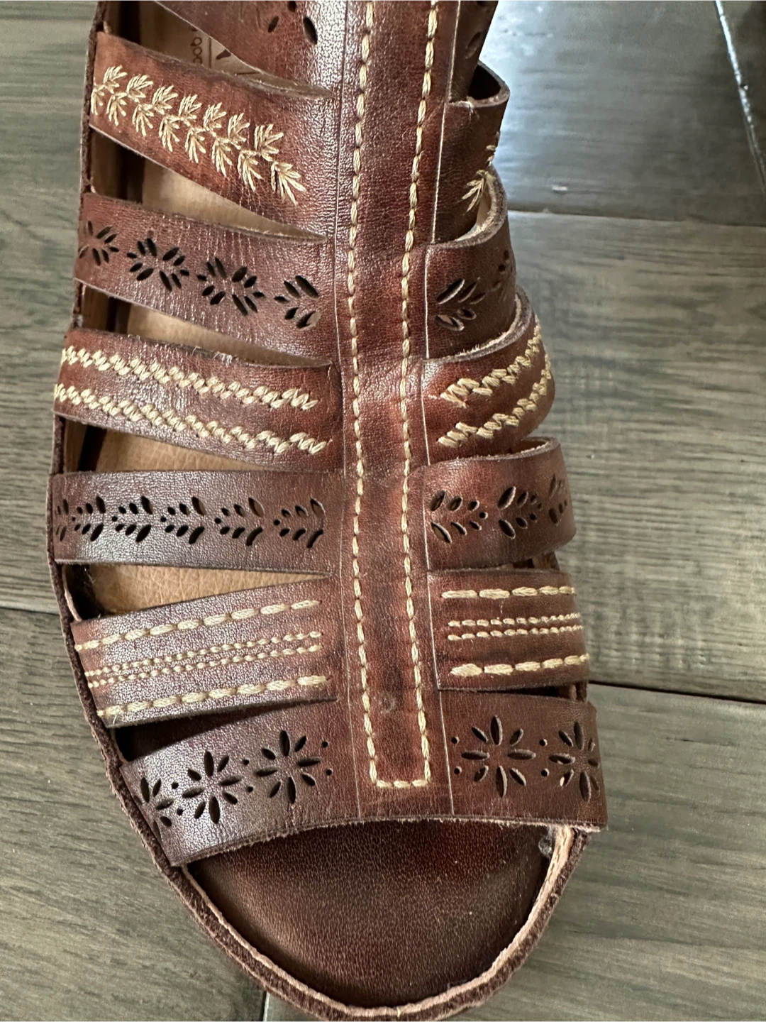 Pikolinos Brown Leather Gladiator Sandals - photo 5