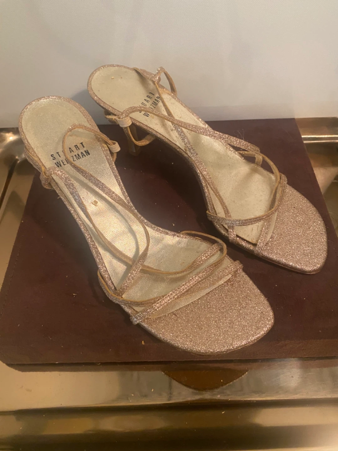 Stuart Weitzman Glitter Strappy Heeled Sandals - photo 2