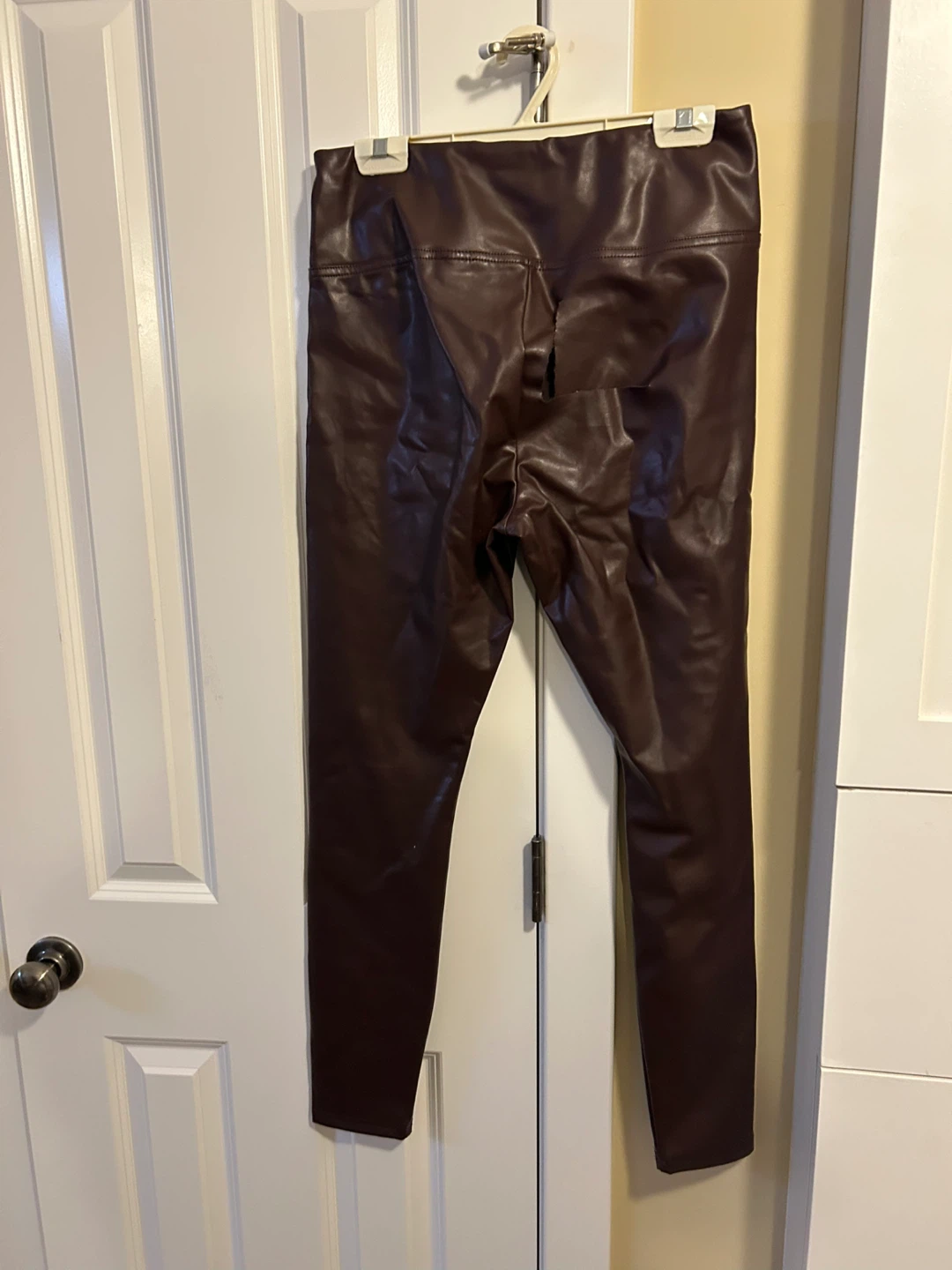 Leather only Maroon Faux Leather Leggings