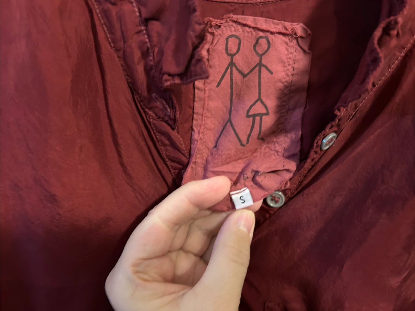 Maroon Button-Up Shirt Dress - photo 3