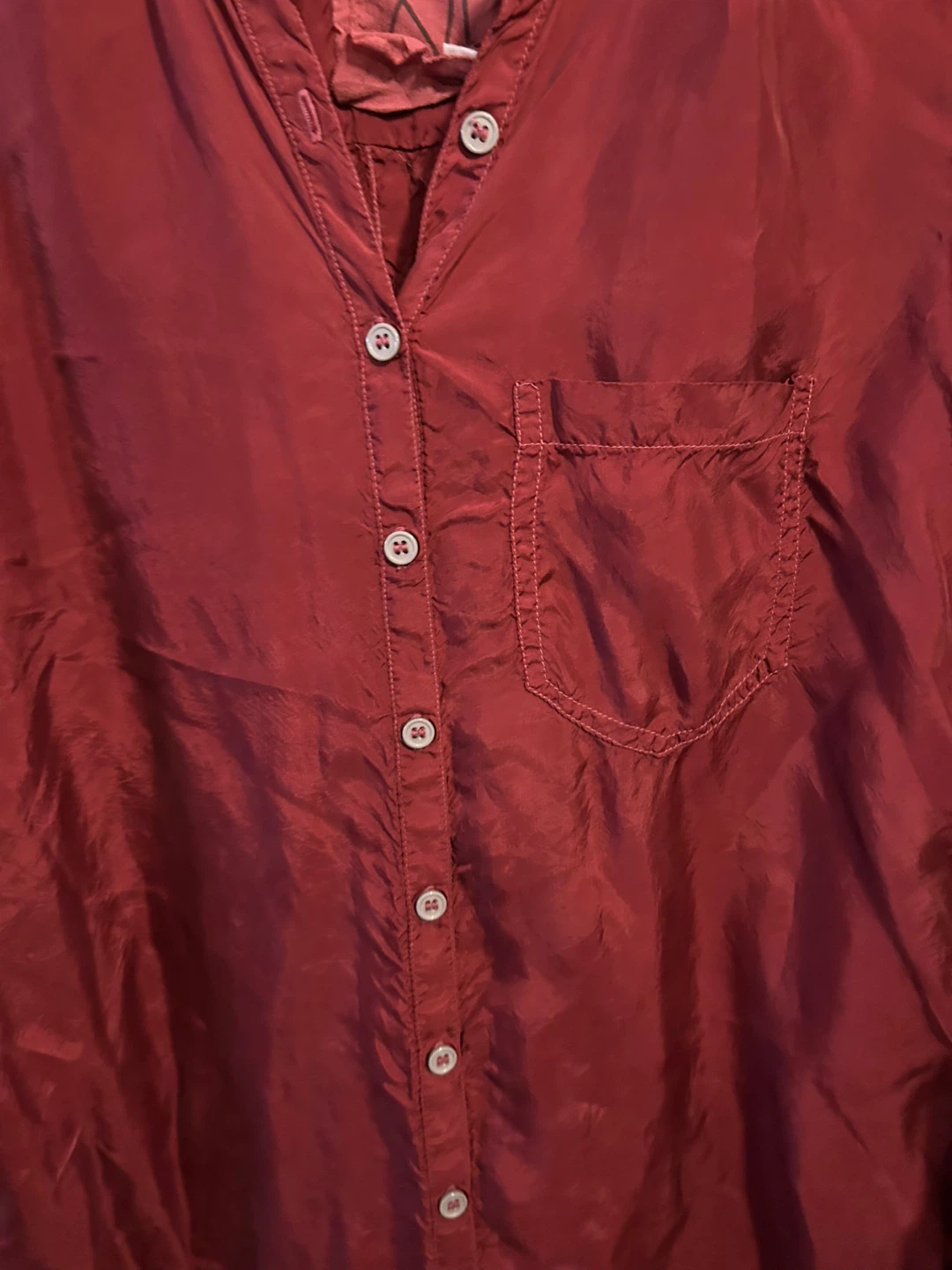 Maroon Button-Up Shirt Dress - photo 2