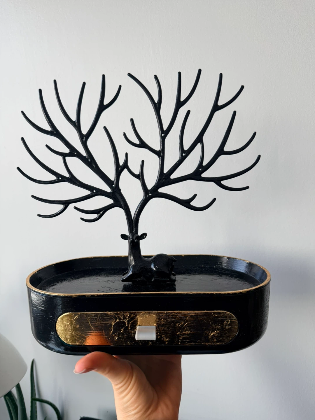 Black Jewelry Organizer Tree with Drawer