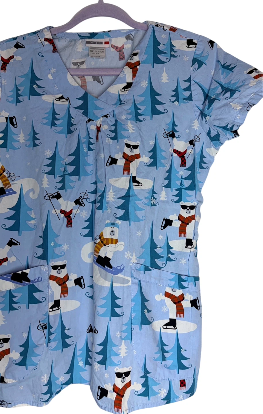 Winter Pattern Scrub Top - photo 2