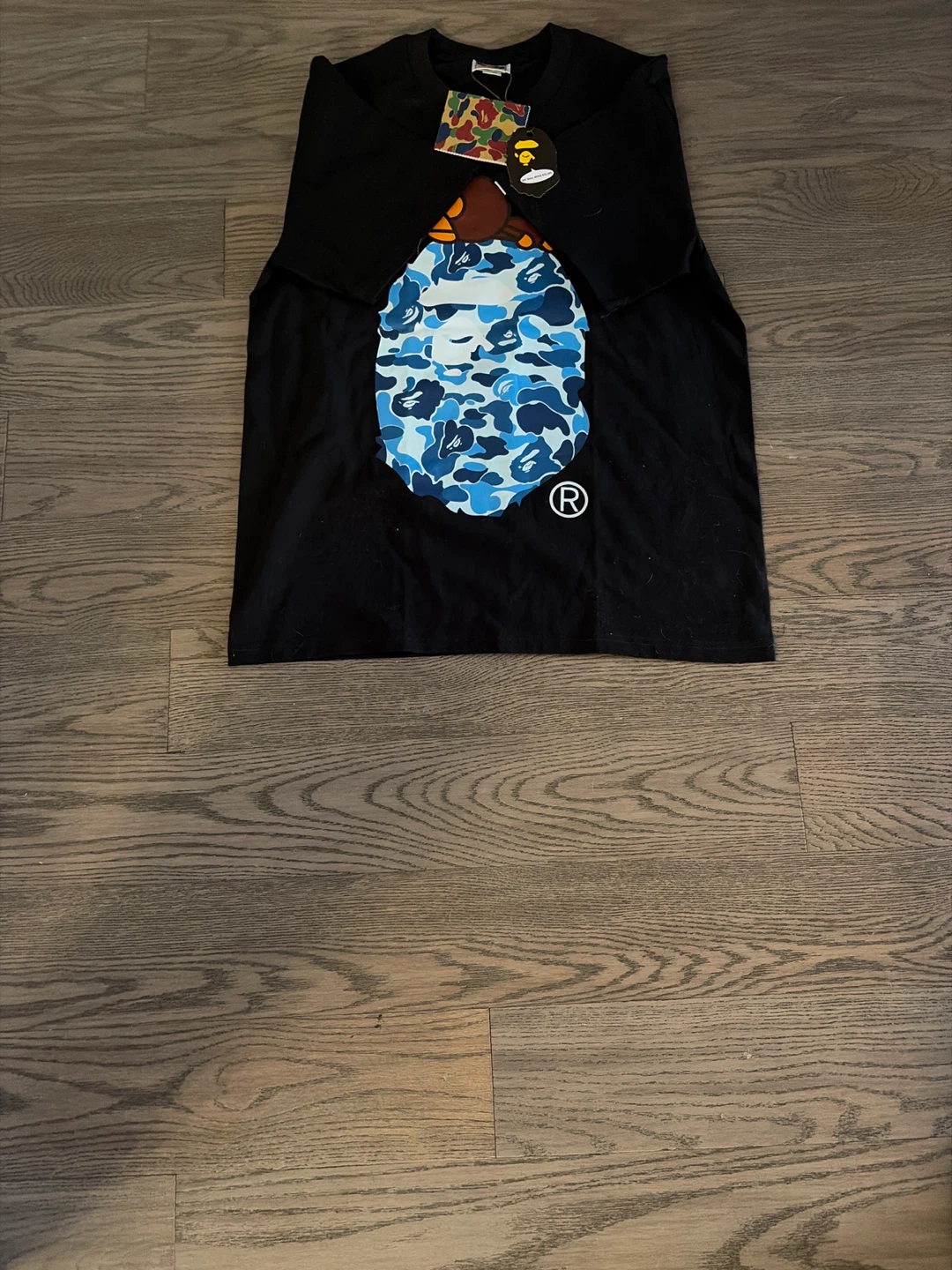 A Bathing Ape BAPE Black Camo T-Shirt Size S