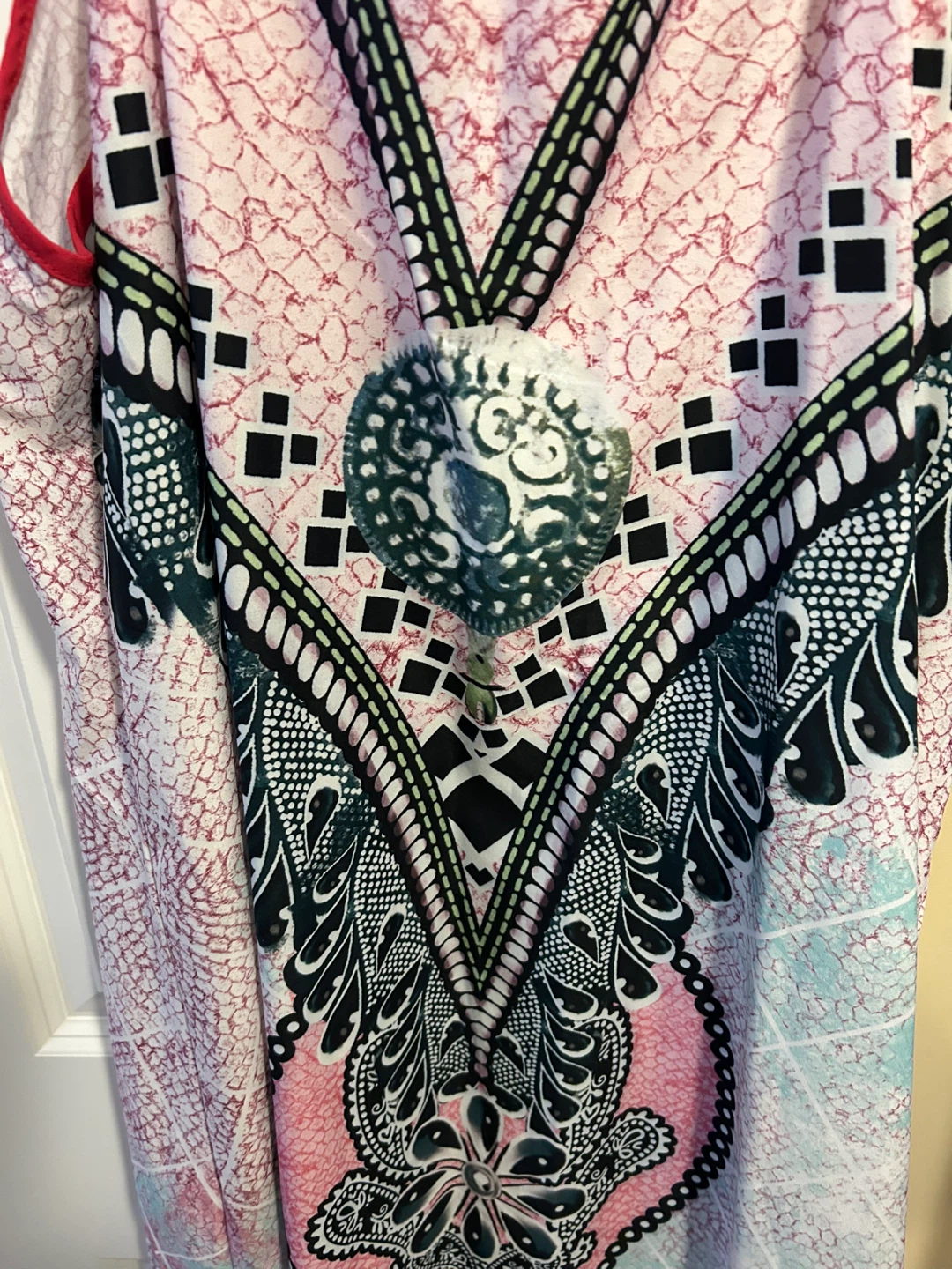Pink and Black Patterned Maxi Dress - photo 2