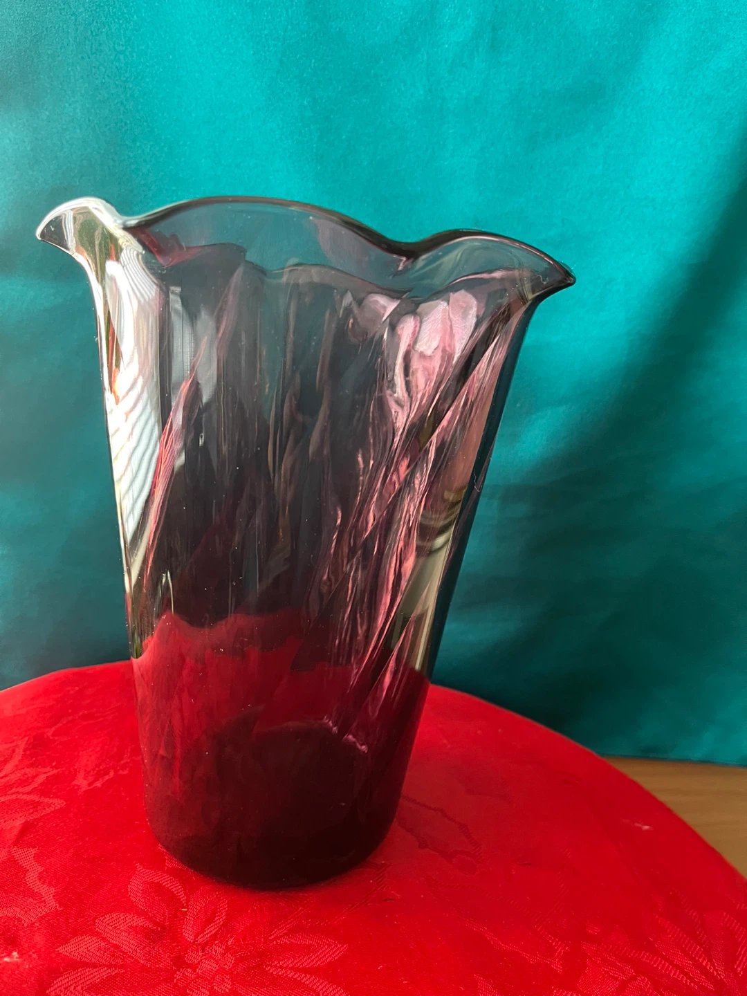 Amethyst Swirl Glass Vase