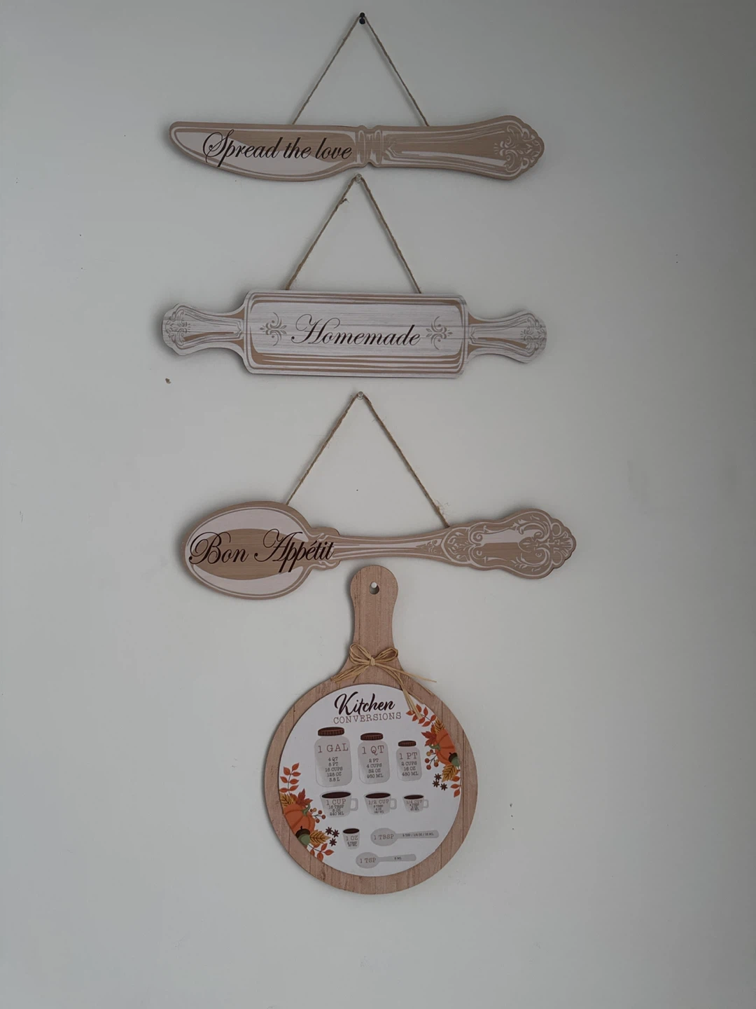 Kitchen Wall Decor Set with Recipes and Conversions