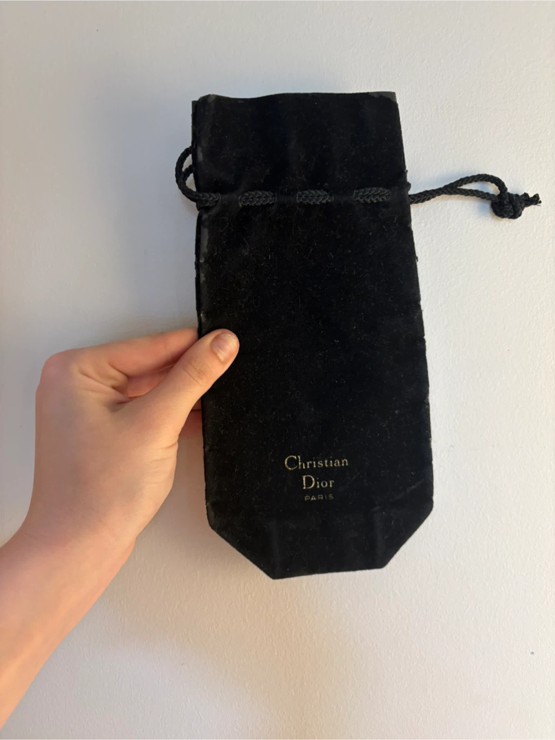 Christian Dior Paris Black Velvet Pouch