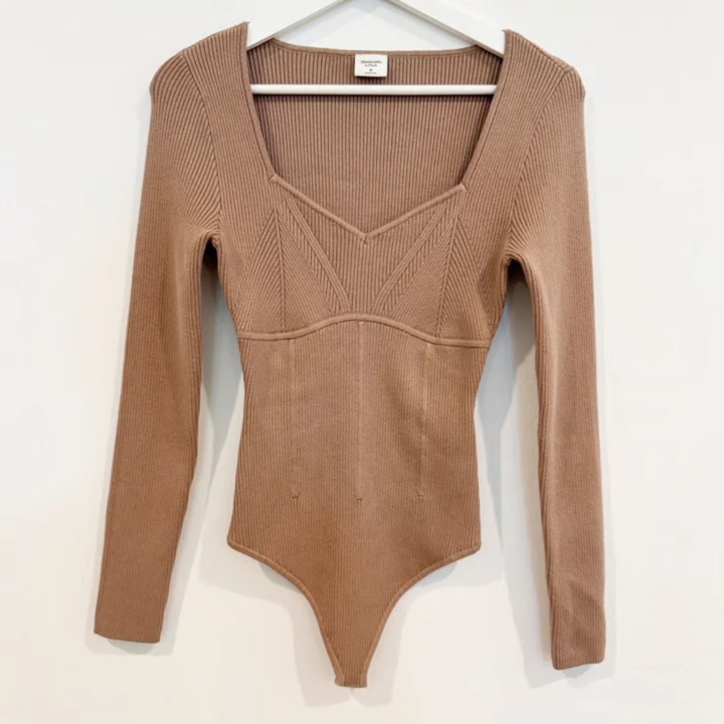 Abercrombie & Fitch Corset Sweater Knit Bodysuit (Large)