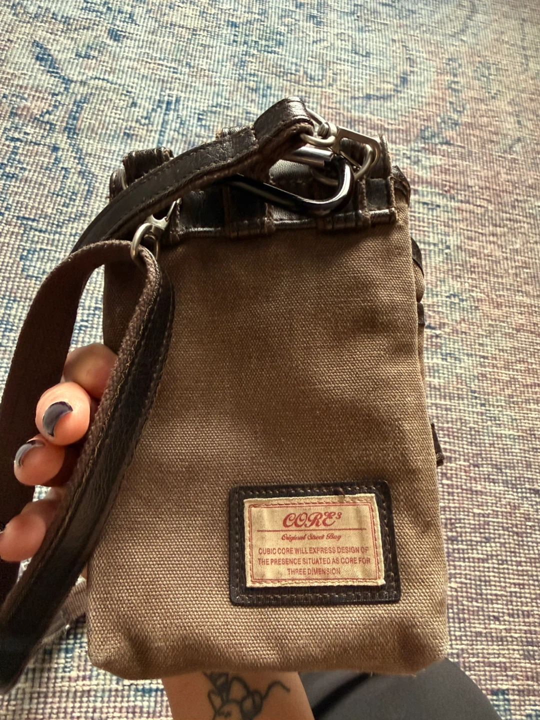 Cubic Core Canvas & Leather Crossbody Bag - photo 4