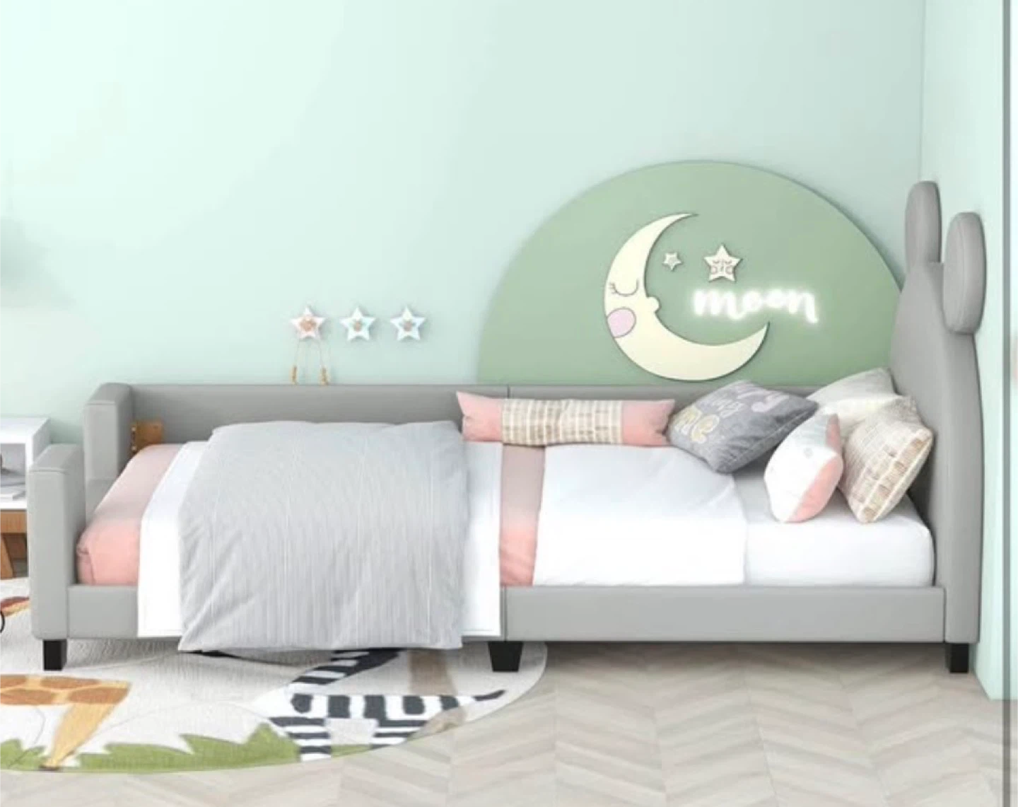 Grey twin size bed for kid - photo 2
